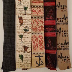 Vintage Rooster Square End Ties - Lot of 5 Ties
